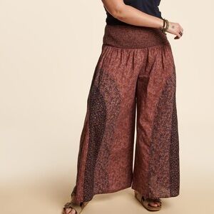 EARTHBOUND TRADING MAUVE OVERDYED WIDE LEG PANTS' BOHO FLOWY Festival L